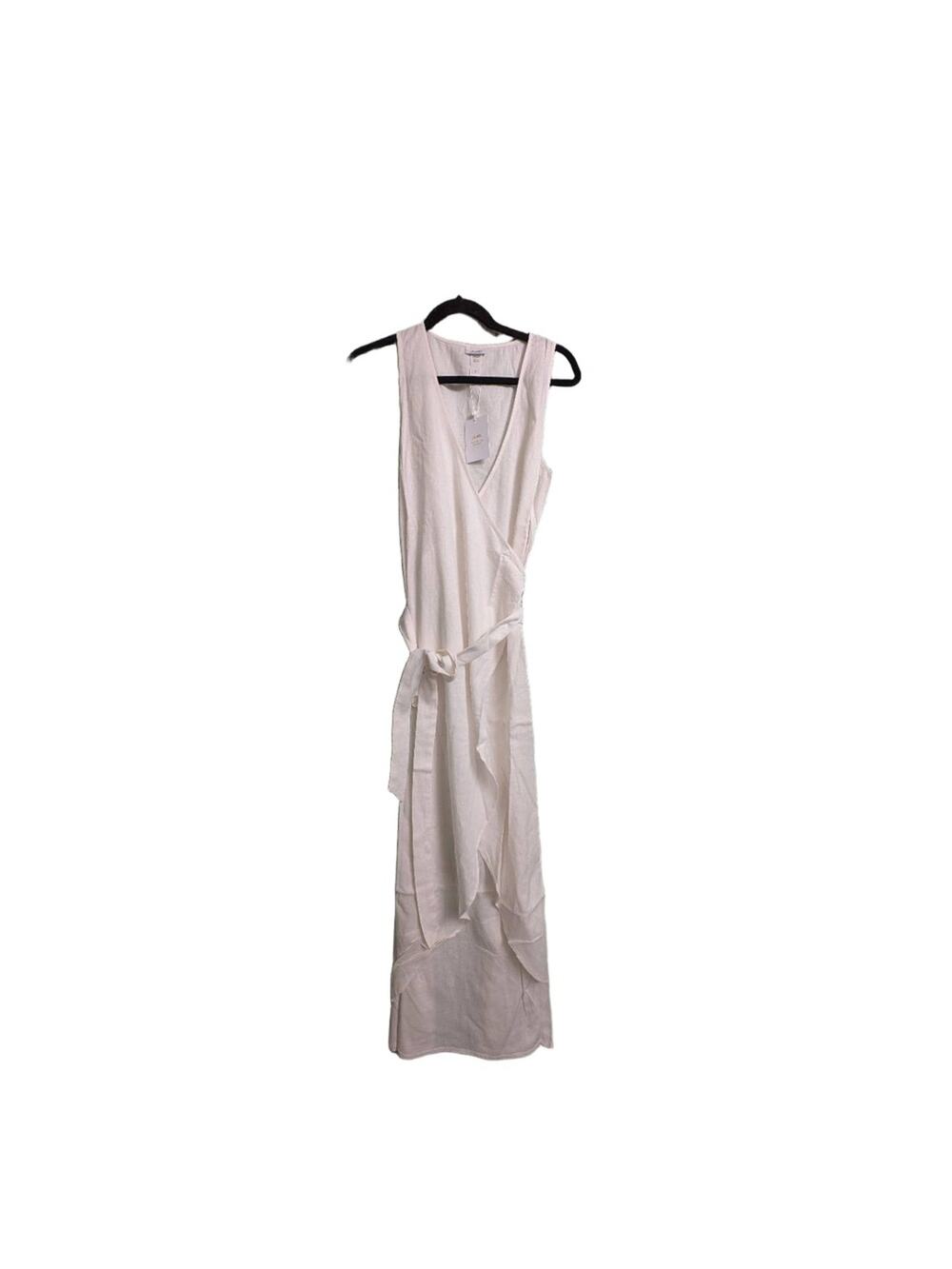 NWT Andie Maxi Wrap Dress Coconut (Off-White) Sleeveless V-Neck Tie Waist M